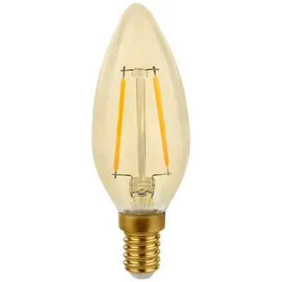 Produktbild von LED Filament Kerze 2W = 25W E14 klar Gold Retro Shine warmweiß 2700K