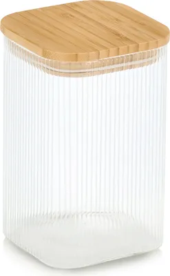 Produktbild von ZELLER 19668 Vorratsglas 1150 ml mit Bambusdeckel, Glas/Bambus, ca. 10 x 10 x 15,5 cm