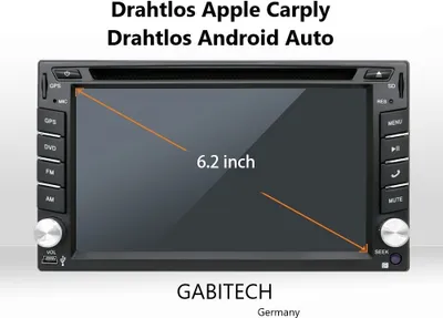 Produktbild von 6.2 Zoll 2 DIN Android 13 AUTORADIO GPS Navi BLUETOOTH WIFI DVD SD RDS FM Drahtlos Carplay und Android Auto