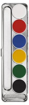 Produktbild von Bunte Kryolan Aquacolor Schminkpalette mit 6 Farben für Halloween & Fasching