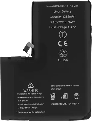 Produktbild von Clappio, Decode PCB Version Akku für iPhone 13 Pro Max 4352mAh, Schwarz