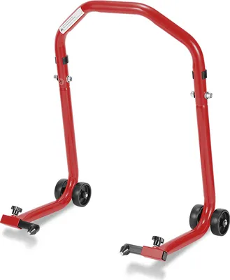 Zdjęcie produktu dla TolleTour – stojak motocyklowy na przednie koło, nośność 300 kg, podnośnik przedni, kolor czerwony