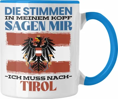 Produktbild von Trendation - Tirol Tasse Urlaub Heimat Geschenk Spruch Österreich Geschenkidee (Blau)