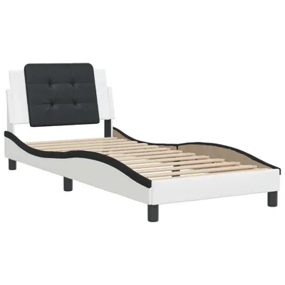 Produktbild von Bettgestell ohne Matratze "Zadar" Weiß und Schwarz 100x200 cm Kunstleder