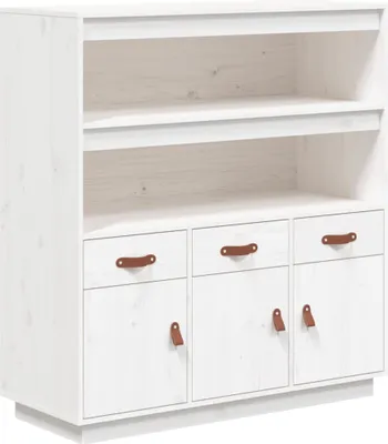 Obrázok produktu pre vidaXL Vysoká doska biela 100x40x108,5 cm Borovicový masív