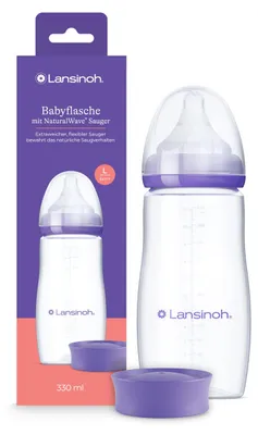 Productafbeelding van Lansinoh babyfles met NaturalWave speen, maat L, 330 ml