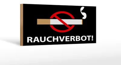 Produktbild von Holzschild Hinweis 27x10cm Rauchverbot schwarzes