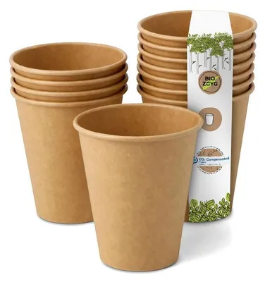 Produktbild von Pappbecher Einwegbecher Coffee to go - 150 ml - Kompostierbar - 50 Stück - Braun