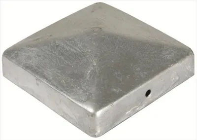 Produktbild von 5er Set Pfostenkappe Pyramide 91x91 mm – Verzinkter Pfostenschutz für 9x9 cm Holzpfosten