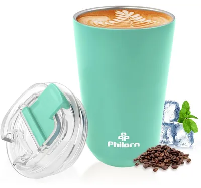 Productafbeelding van Thermobeker voor koffie, 380 ml, roestvrij staal, lekvrij, groen