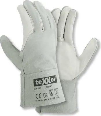 Produktbild von 12 Paar Rindvoll-/Spaltleder Handschuhe YASUR Größe 10