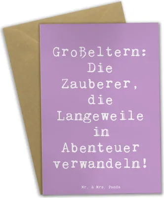 Produktbild von Mr. & Mrs. Panda Glückwunschkarte Spruch Großeltern Zauberer - Lavendeltraum - Geschenk, Geschichten, Weisheit, Generationen, dankeskarten, Enkelkinder, Familie, Liebe