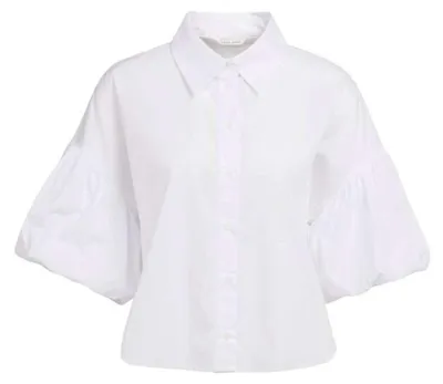 Produktbild von Bluse mit voluminösen Ballonärmeln und Kragen