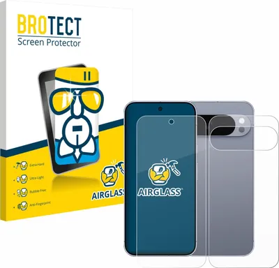 Produktbild von BROTECT Schutzglas für Google Pixel 10 Pro XL (Display+Rückseite) Schutzfolie Panzer Folie Glas Display Schutz klar