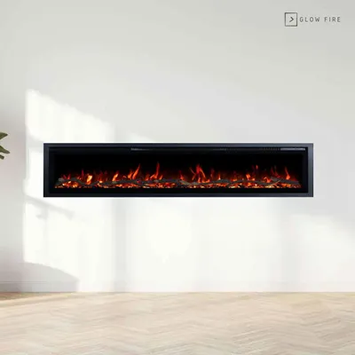 Produktbild von Glow Fire Elektrokamin 'Core 182' | LED Wandkamin in schwarz mit Heizung (1800 W) | HxBxT: 35x182x12cm