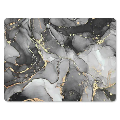 Produktbild von MuchoWow® Mauspad Mousepad Marmor - Schwarz - Gold - Grau 23x19 cm - Mousepads - Maus Mat - Pad - Mausunterlage - Schreibtischunterlage - Mauspad