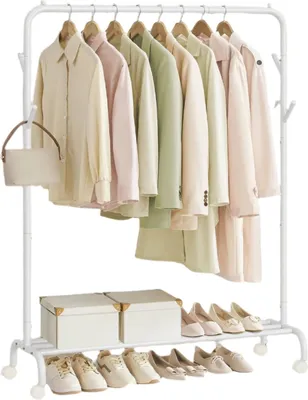 Produktbild von Kleiderständer auf Rollen – Kleiderständer – 50 kg Tragkraft – 41 x 103,5 x 155 cm