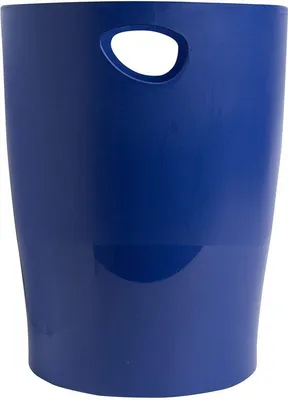 Image de Poubelle en plastique recyclé de 15 litres, pratique, bleue