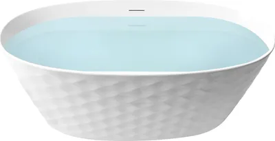 Produktbild von BELIANI Freistehende Badewanne Weiß Acryl 150 x 75 cm Oval Diamantmuster Modernes Design Badezimmer