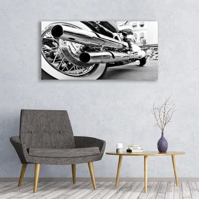 Produktbild von Glasbilder 120x60 Wandbild Druck auf Glas Motorrad Kunst