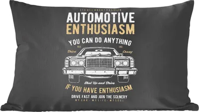 Produktbild von MuchoWow® Zierkissen Sofakissen Wohnzimmer Dekokissen 50x30 cm Mancave - Auto - Retro - Sprüche - Wohnzimmerdekoration - Polster mit Photo