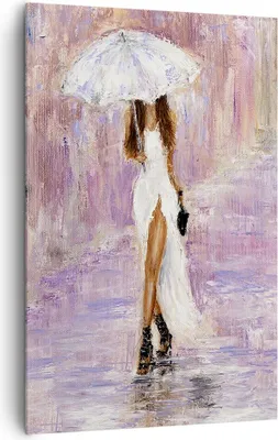 Produktbild von Bild auf Leinwand - Leinwandbild - Einteilig - Frau Regenschirm - 80x120cm - Wand Bild - Wanddeko - Wandbilder - Leinwanddruck - Wanddekoration - Leinwand bilder - Wandbild - PA80x120-3822