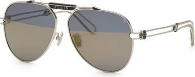 Immagine prodotto di Philipp Plein SPP048M 0K07 PALLADIO LUCIDO C/PARTI NERO SEMILUCIDO 62/12/145 Occhiali da sole da uomo