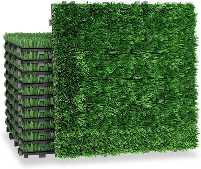 Productafbeelding van Kunstgras Tegels 30x30 cm voor Balkon en Terras - Weerbestendige Kliktegels met Drainagefunctie
