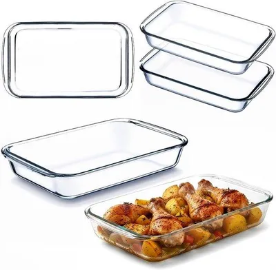 Produktbild von Famanu Gläserne Auflaufform - Hitzebeständig - Set von 2