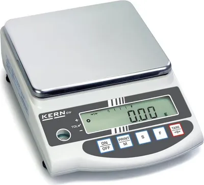 Produktbild von KERN & SOHN Präzisionswaage, 6,2 kg, Weiß, Edelstahl, 180 mm, 160 mm, 3 kg