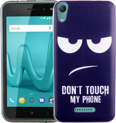 Produktbild von Handy Hülle für Wiko Lenny 4 Dont Touch My Phone Blau Smartphone Cover Bumper Schale Etuis