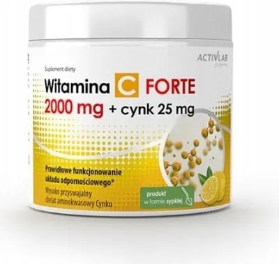 Obrázek produktu pro Vitamín C 2000 mg + Zinek 25 mg v prášku, 500 g - Posílený imunitní systém s ActivLab Pharma