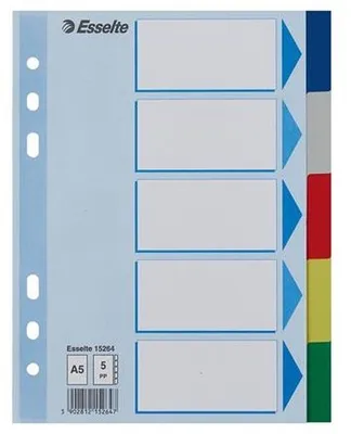 Obrázok produktu pre Esselte 15264, Karta s prázdnym zoznamom, Polypropylén (PP), Modrá, Portrét, A5, 163 mm