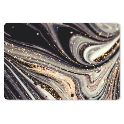 Produktbild von MuchoWow® Schreibtischunterlage Marmoroptik - Schwarz - Gold - Weiß - Glitter - Marmor 60x40 cm - XXL Mauspad - Großes Mauspad