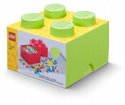 Produktbild von LEGO Storage Brick 4Light Yellowish Green, Spielzeug-Aufbewahrungsbox, Hellgrün, Freistehend, Einfarbig, Rechteckig, Polypropylen (PP)