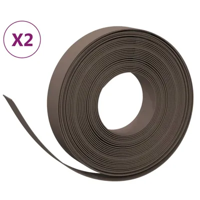 Produktbild von Rasenkanten 2 Stk. Braun 10 m 10 cm Polyethylen