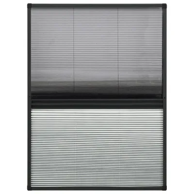 Zdjęcie produktu dla vidaXL Plisowana moskitiera do okien aluminiowych 80x120 cm z żaluzjami