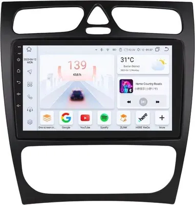 Immagine prodotto di Autoradio con Bluetooth e CarPlay per Mercedes-Benz Classe C/CLK (W203/W209/S203/A209/W168) – Compatibile con Apple e Android – Stereo – Sistema di navigazione – 6 GB/64 GB