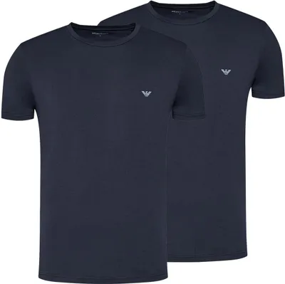 Produktbild von EMPORIO ARMANI 2er Pack Herren Regular Fit Stretch Baumwolle O-Neck T-Shirts Marine/Marine M