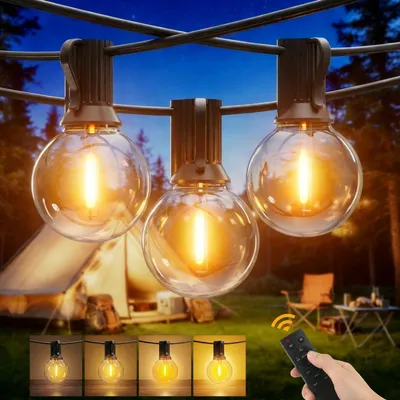 Immagine prodotto di Catena luminosa per esterni, lunghezza 24,4 metri, con telecomando, grado di protezione IP45, impermeabile
