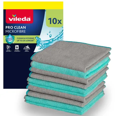 Produktbild von Vileda Pro Clean Mikrofasertücher mit aktiven Enzymen, 10er Pack