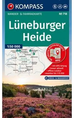 Obrázek produktu pro KOMPASS Turistická mapa 718 Lüneburské vřesoviště 1:50 000