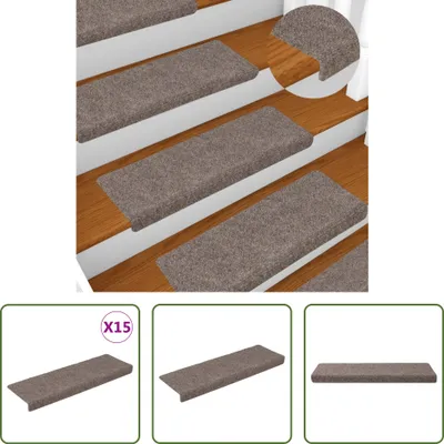 Produktbild von The Living Store Treppenmatten 15 Stk. Nadelvlies 65x21x4 cm Creme