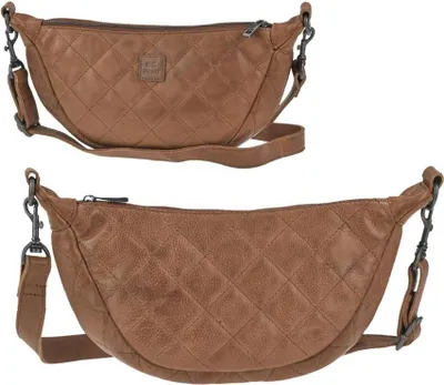 Produktbild von Bear Design Crossbody Bag Damen Leder groß 33x17cm Crossover Crossbag cognac
