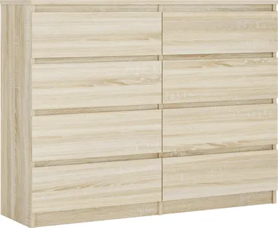 Obrázok produktu pre Komoda s 8 zásuvkami, farba: dub Sonoma, 120 x 101 x 39 cm
