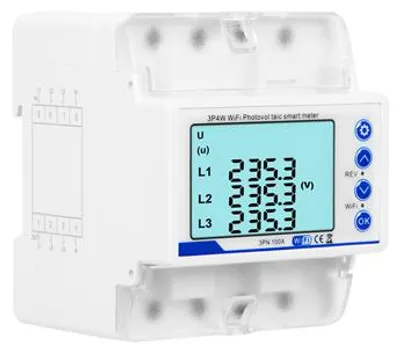 Obrázek produktu pro Inteligentní wattmetr BLOW 72-107 na DIN lištu 3-fázový, obousměrný, 100A WiFi TUYA
