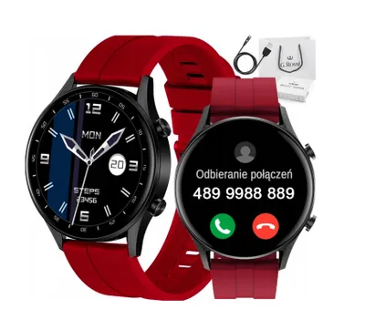 Zdjęcie produktu dla Smartwatch męski G. Rossi SW019-3 Czarny/Czerwony (SG014C) Wykonywanie połączeń