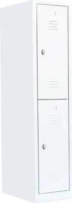 Produktbild von LÜLLMANN Spind signalweiß 523217, 2 Schließfächer 41,5 x 50,0 x 180,0 cm