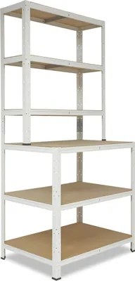 Obrázek produktu pro shelfplaza HOME 190x100x60cm Workshop Shelf v bílá provedení s 6 policemi a nosností 145 kg na polici