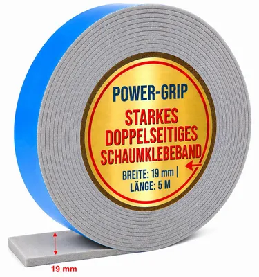 Produktbild von Doppelseitiges Montageband Schaum 19 mm x 5 m Stark Klebend Power-Grip-Verbindung